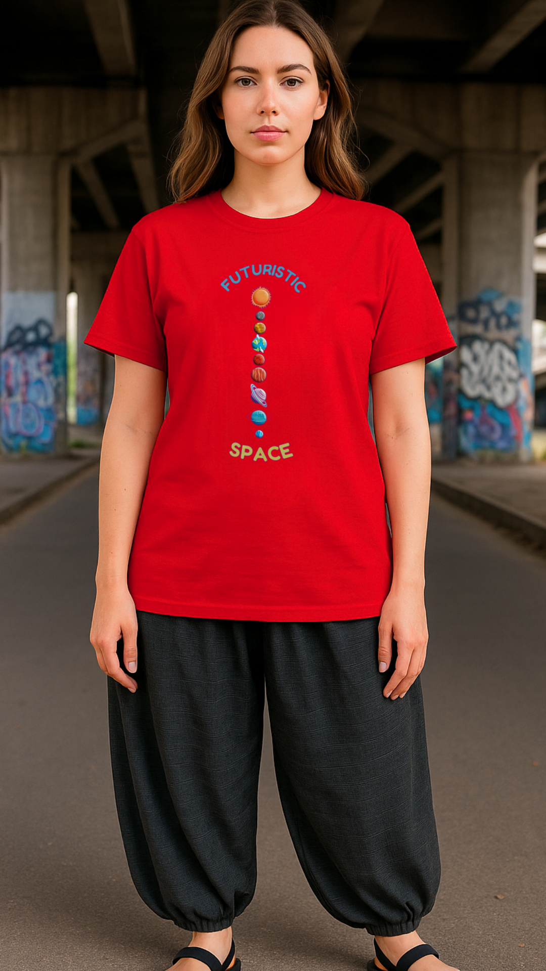 Women's Futuristic Space Acid & Punk Classic Fit T-shirt