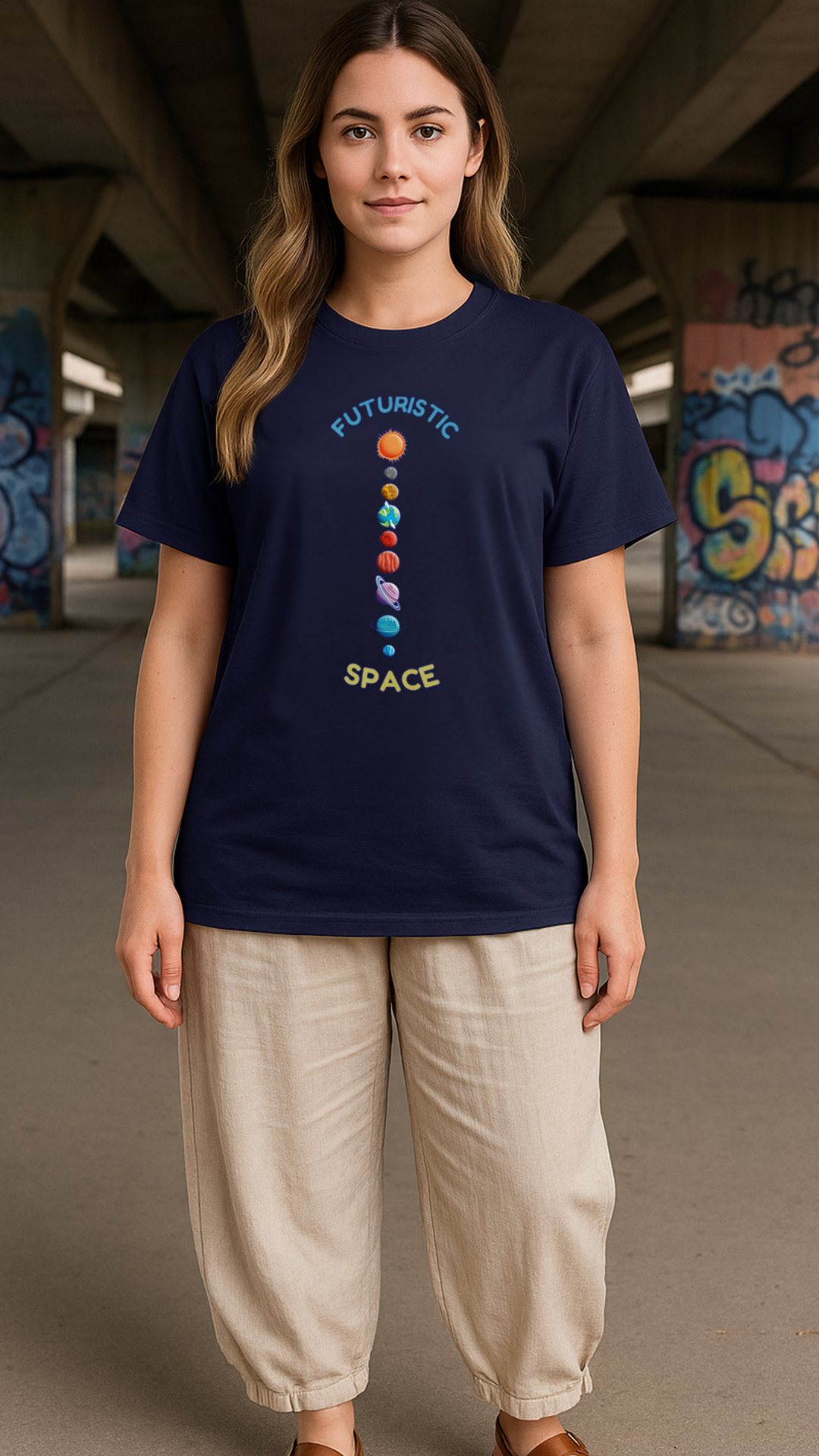 Women's Futuristic Space Acid & Punk Classic Fit T-shirt
