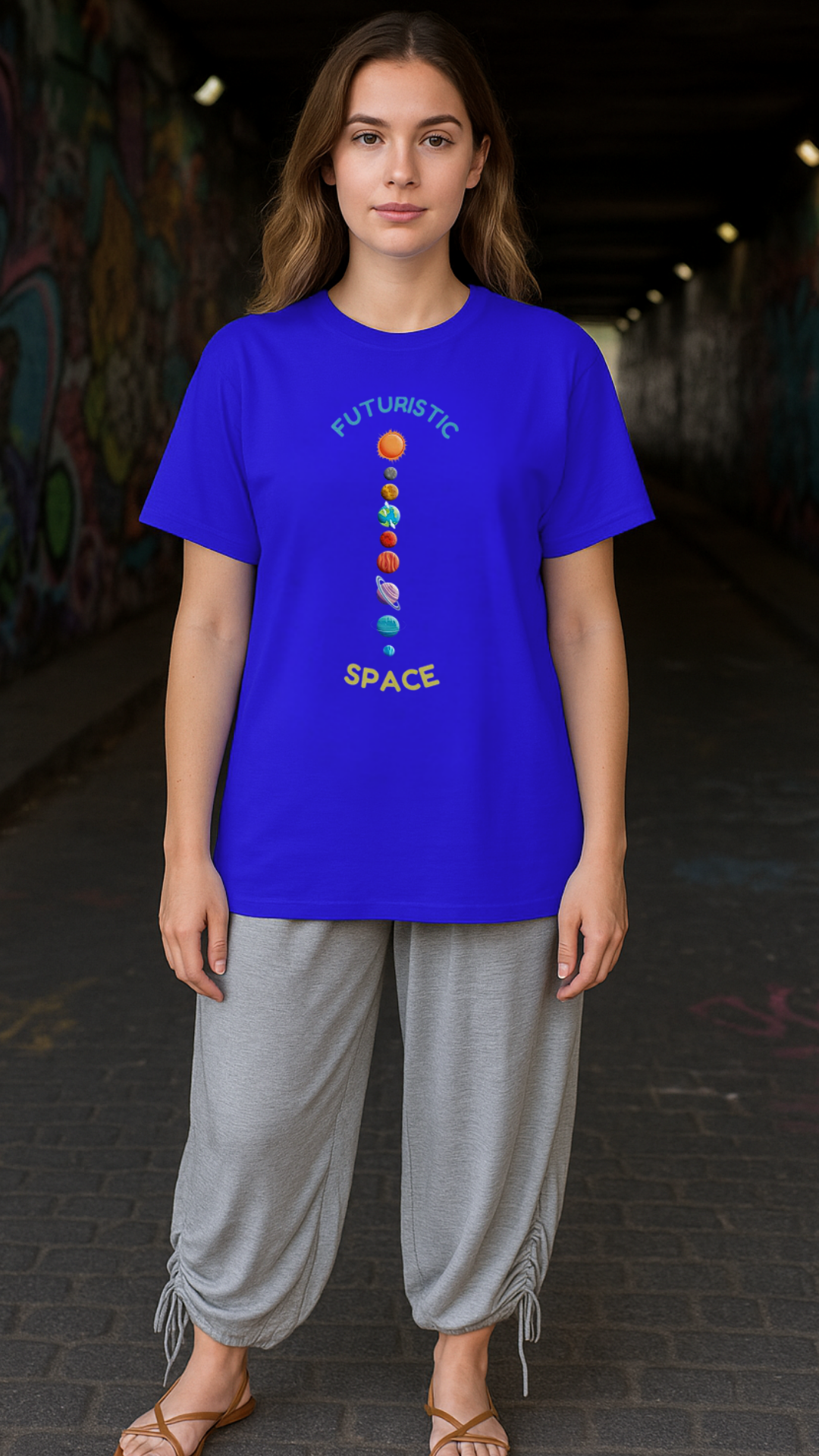 Women's Futuristic Space Acid & Punk Classic Fit T-shirt