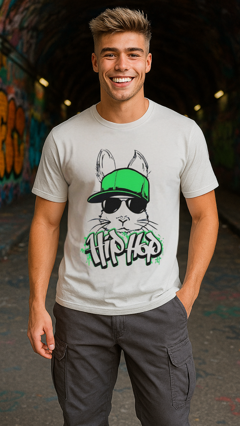 Men's Bunny Hip Hop Streetwear Classic Fit T-shirt