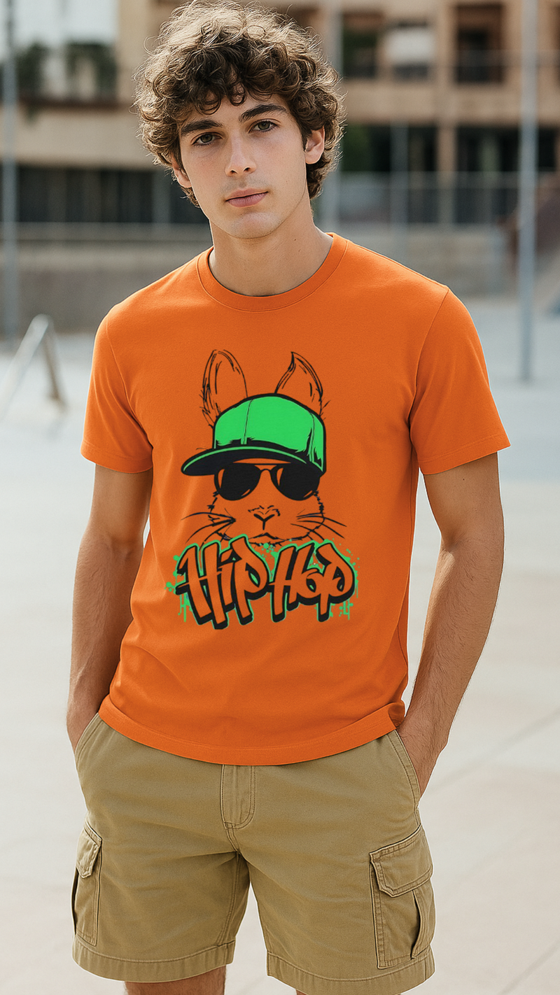Men's Bunny Hip Hop Streetwear Classic Fit T-shirt