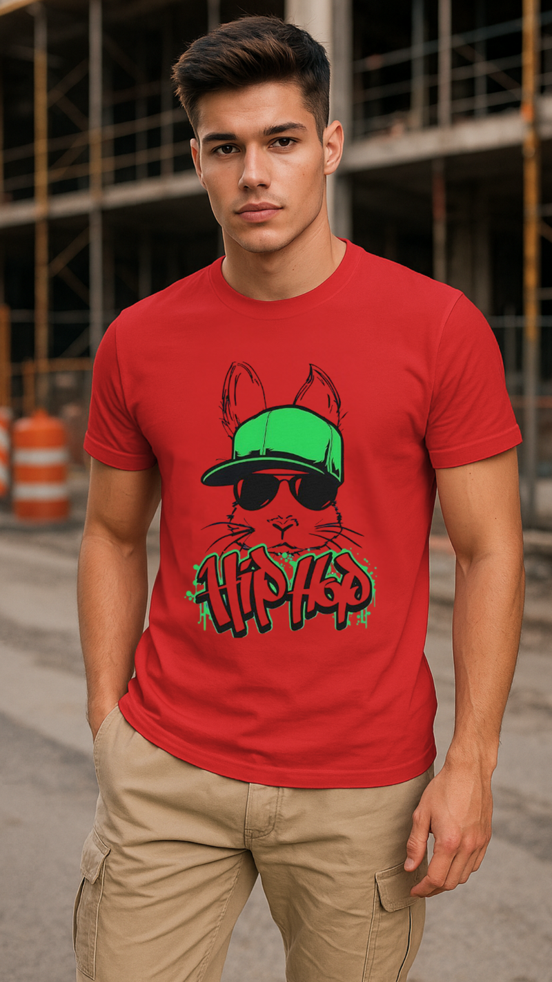Men's Bunny Hip Hop Streetwear Classic Fit T-shirt