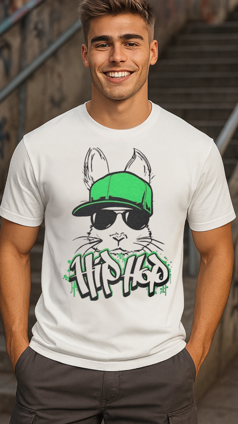 Men's Bunny Hip Hop Streetwear Classic Fit T-shirt