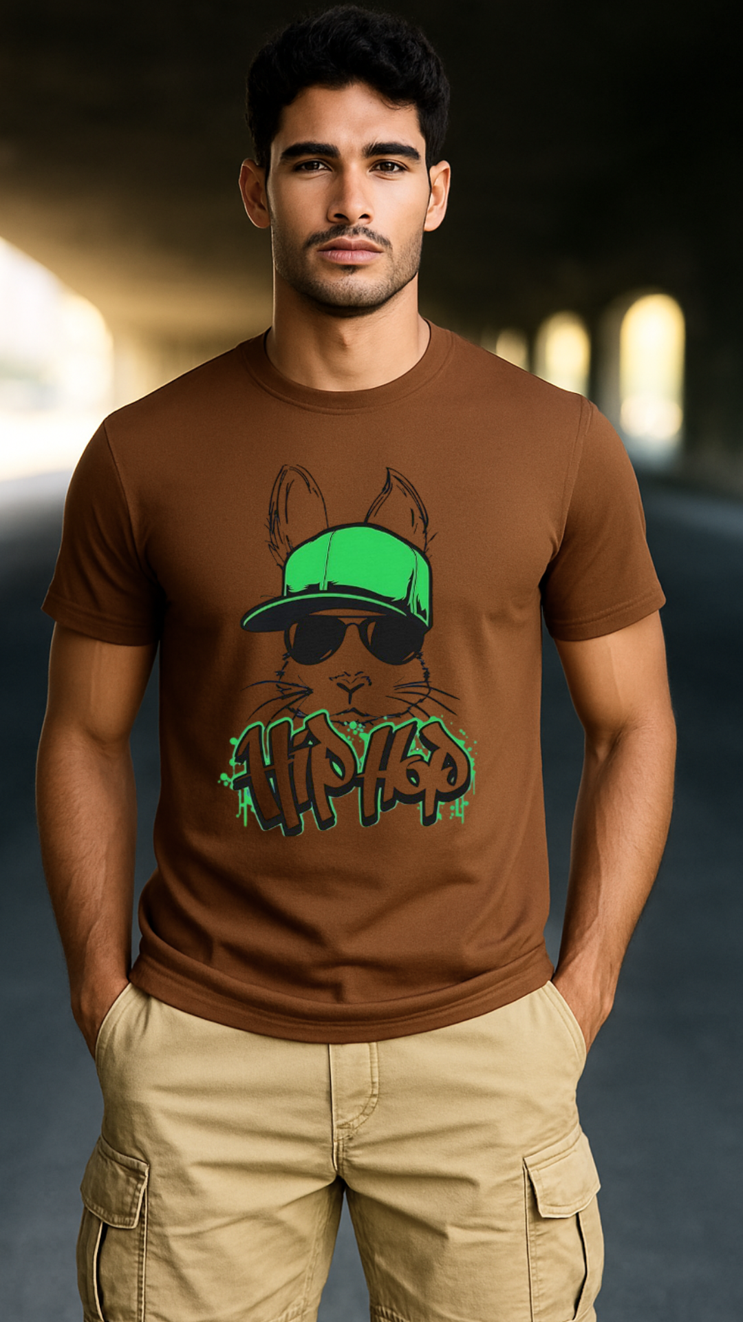 Men's Bunny Hip Hop Streetwear Classic Fit T-shirt