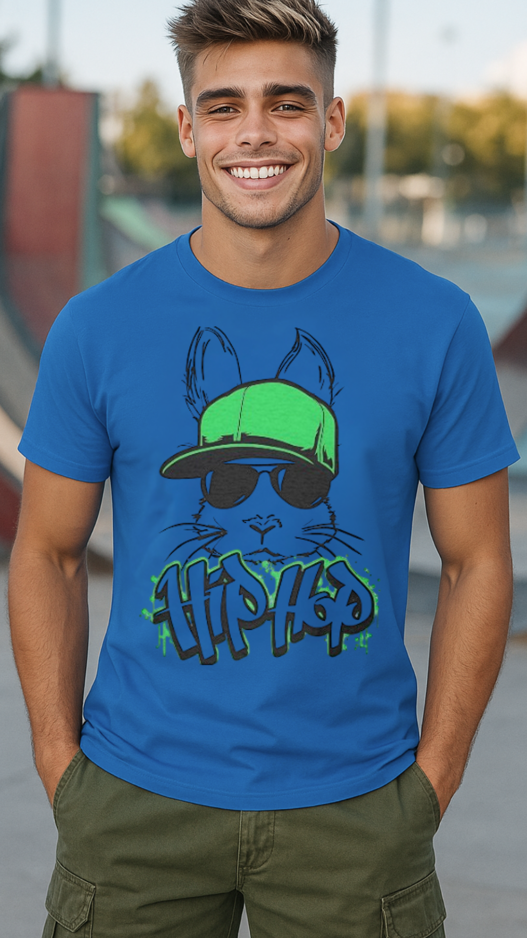 Men's Bunny Hip Hop Streetwear Classic Fit T-shirt