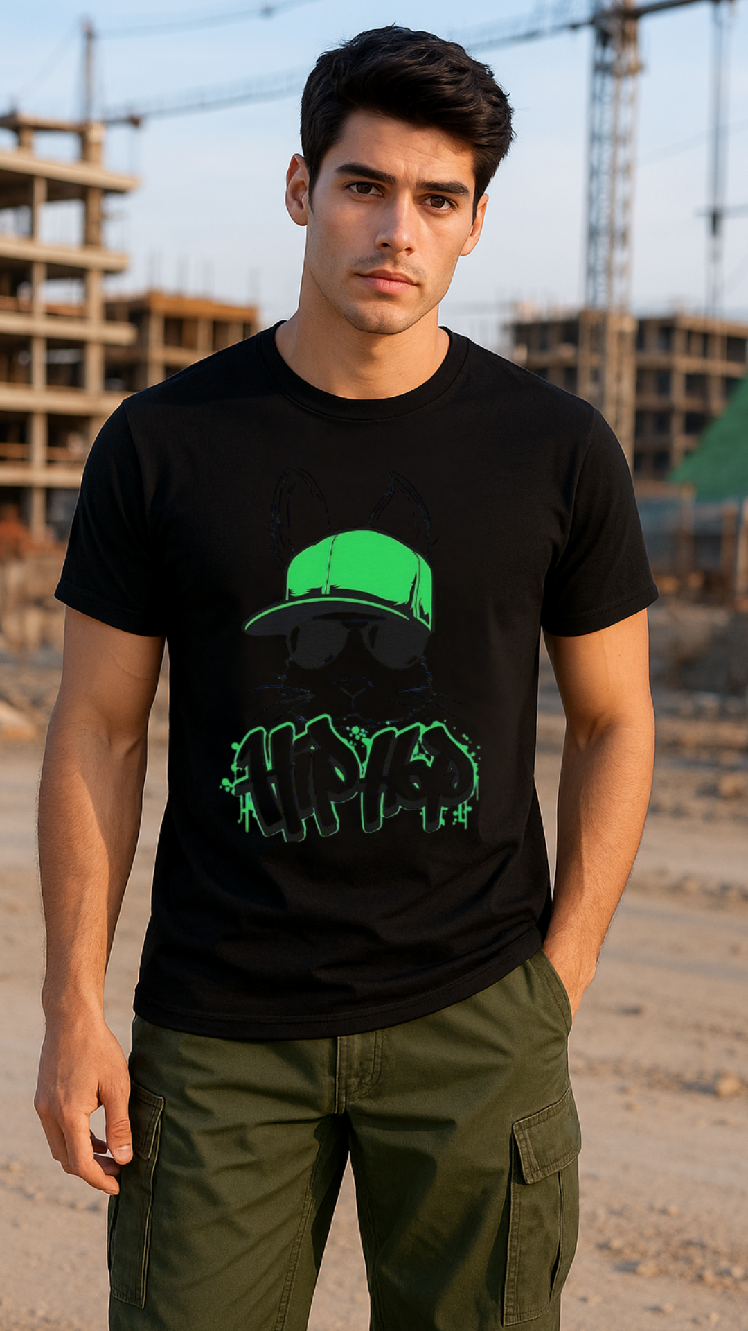 Men's Bunny Hip Hop Streetwear Classic Fit T-shirt