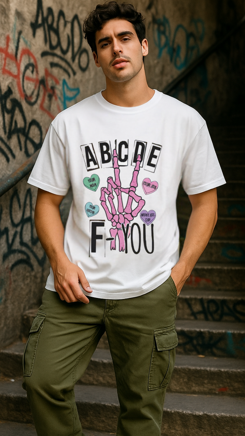 Men's ABCDEF Streetwear Classic Fit T-shirt