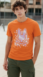 Men's Spray Skull Bunny Streetwear Classic Fit T-shirt