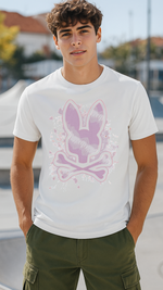 Men's Spray Skull Bunny Streetwear Classic Fit T-shirt