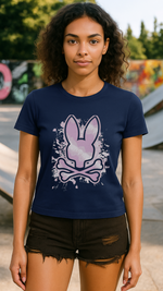 Women's Spray Skull Streetwear Classic Fit T-shirt