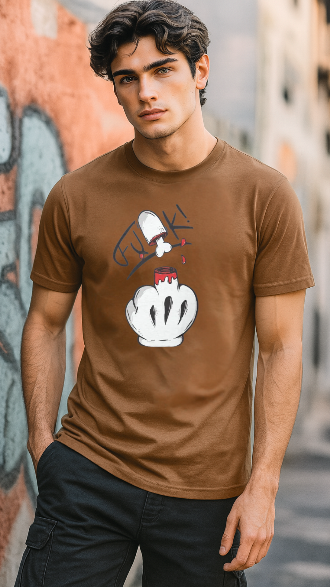 Men's Middle Finger Streetwear Classic Fit T-shirt