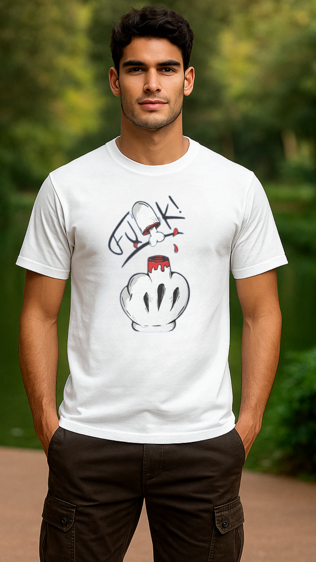 Men's Middle Finger Streetwear Classic Fit T-shirt