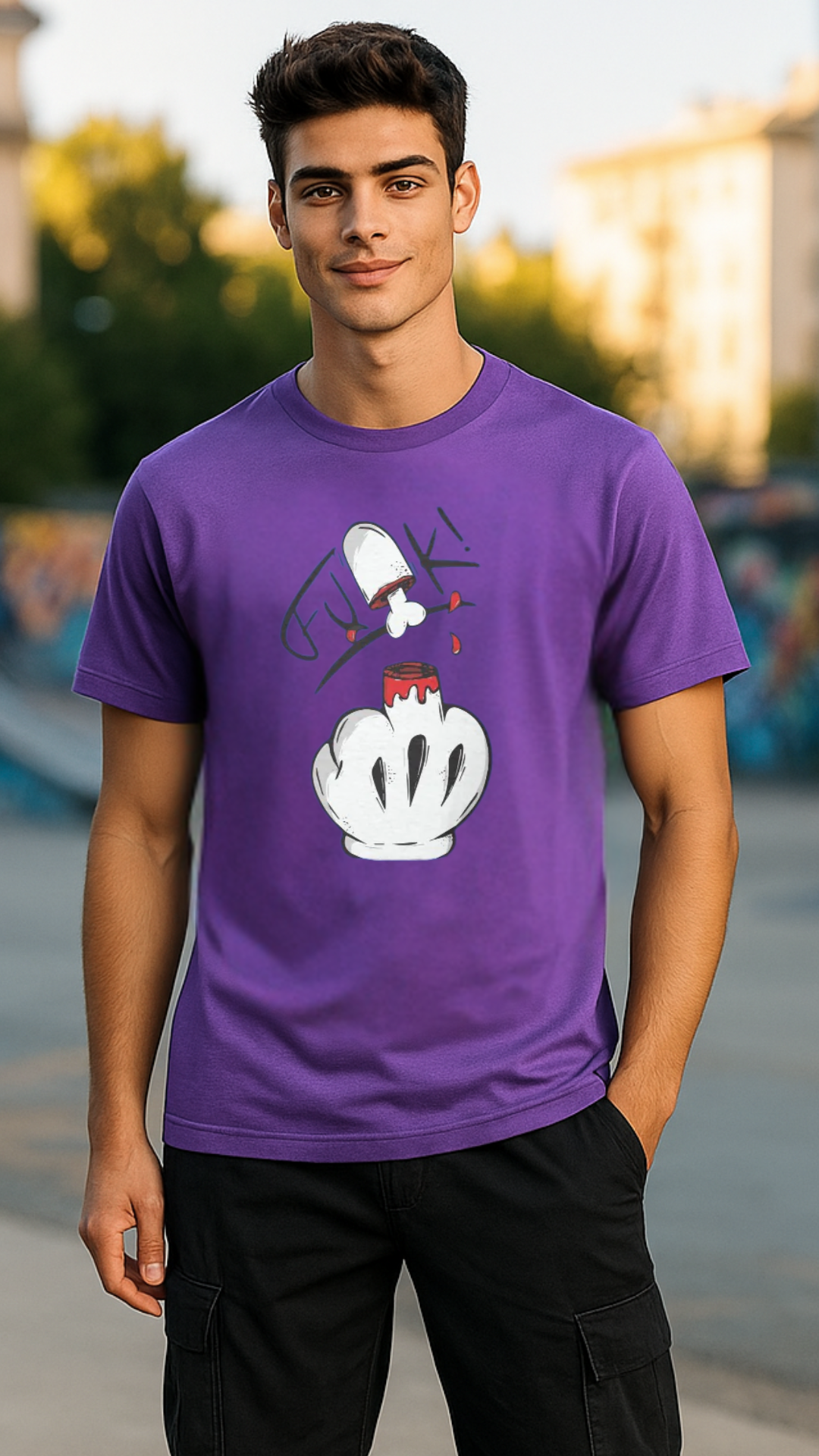 Men's Middle Finger Streetwear Classic Fit T-shirt