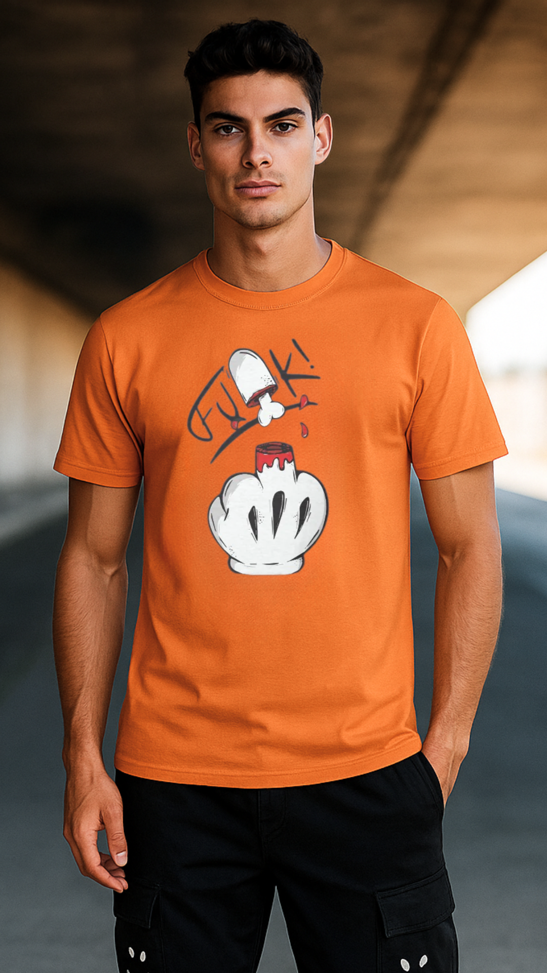 Men's Middle Finger Streetwear Classic Fit T-shirt