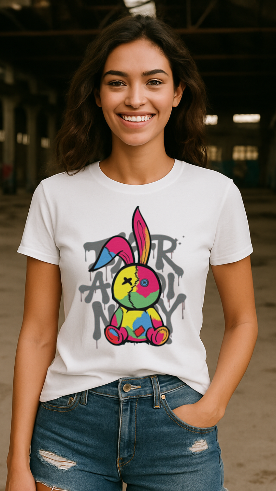 Women's Groovy Rabbit Streetwear Classic Fit T-shirt