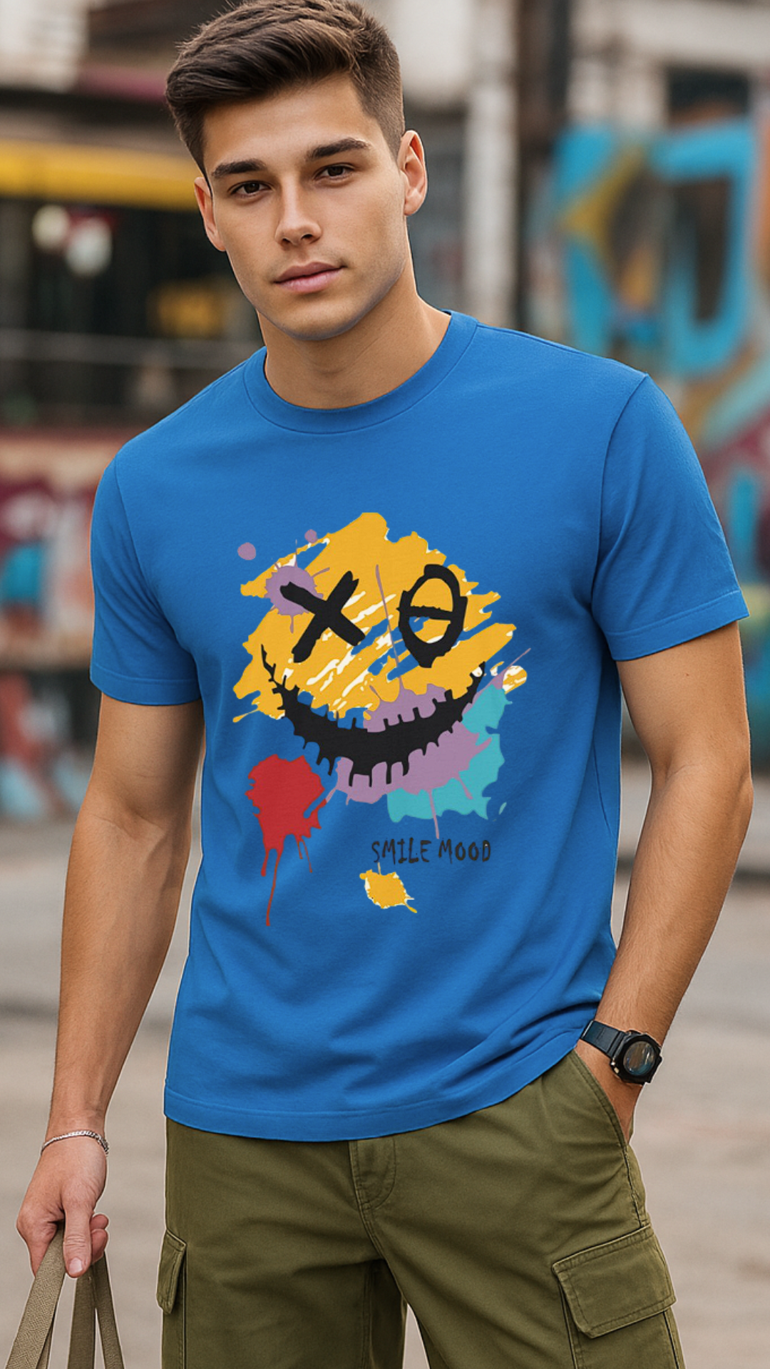 Men's Smile Mood Streetwear Classic Fit T-shirt