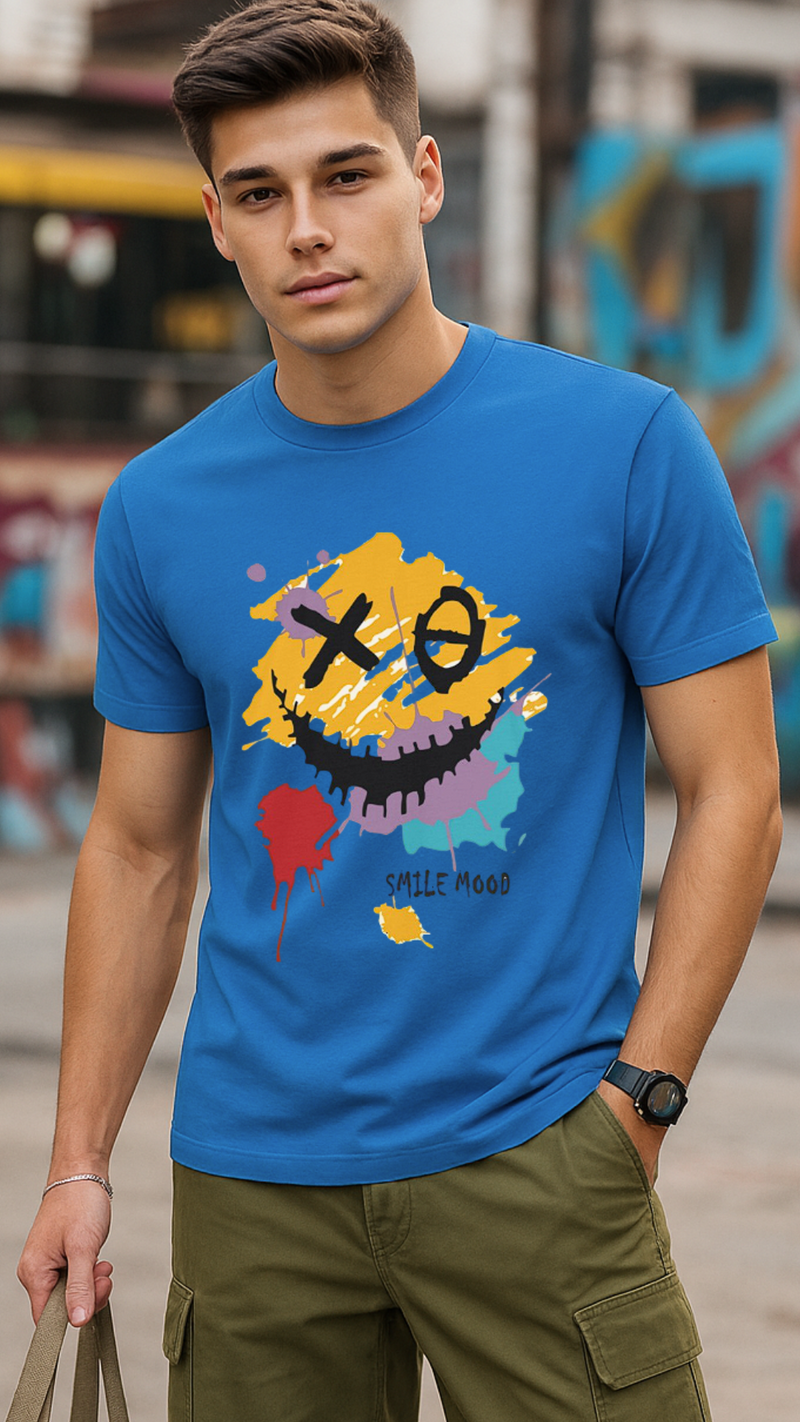 Men's Smile Mood Streetwear Classic Fit T-shirt