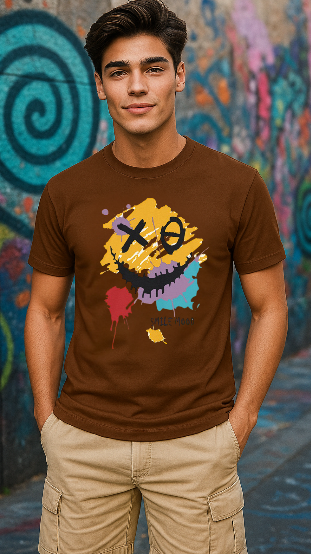 Men's Smile Mood Streetwear Classic Fit T-shirt