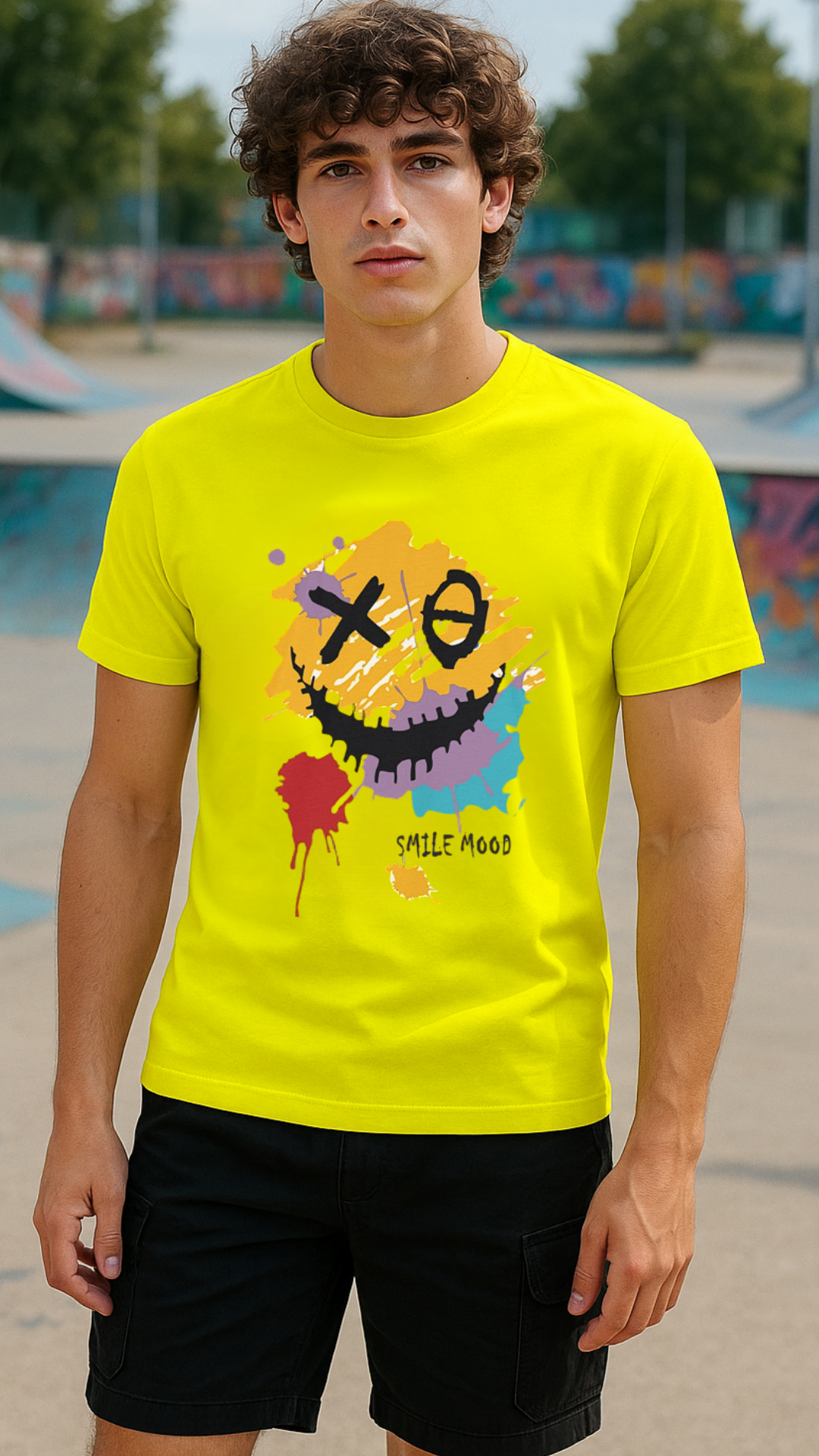 Men's Smile Mood Streetwear Classic Fit T-shirt