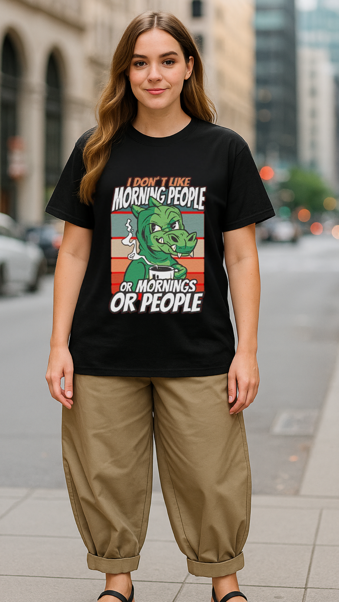 Women's Morning People Abstract Classic Fit T-shirt