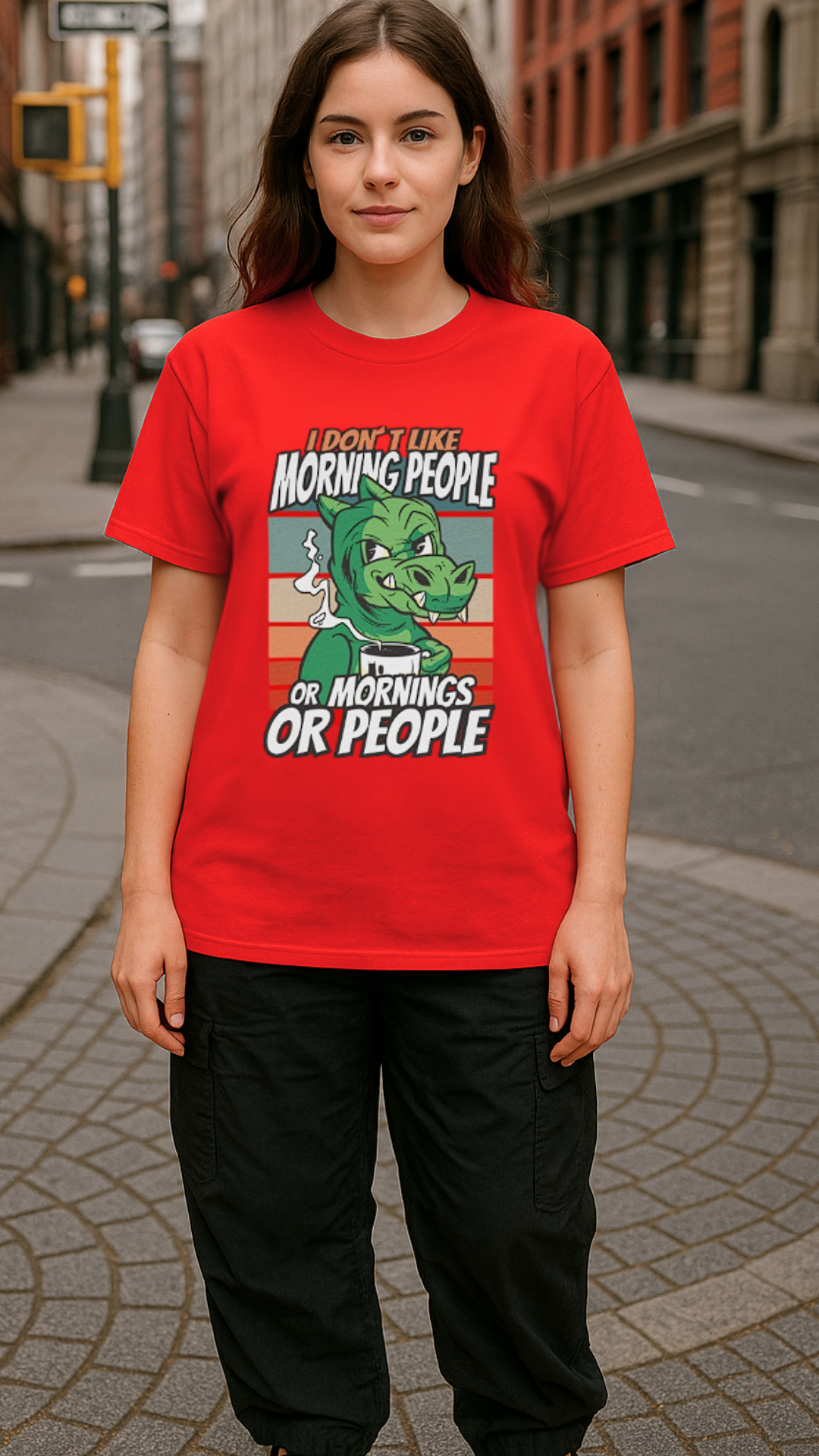Women's Morning People Abstract Classic Fit T-shirt