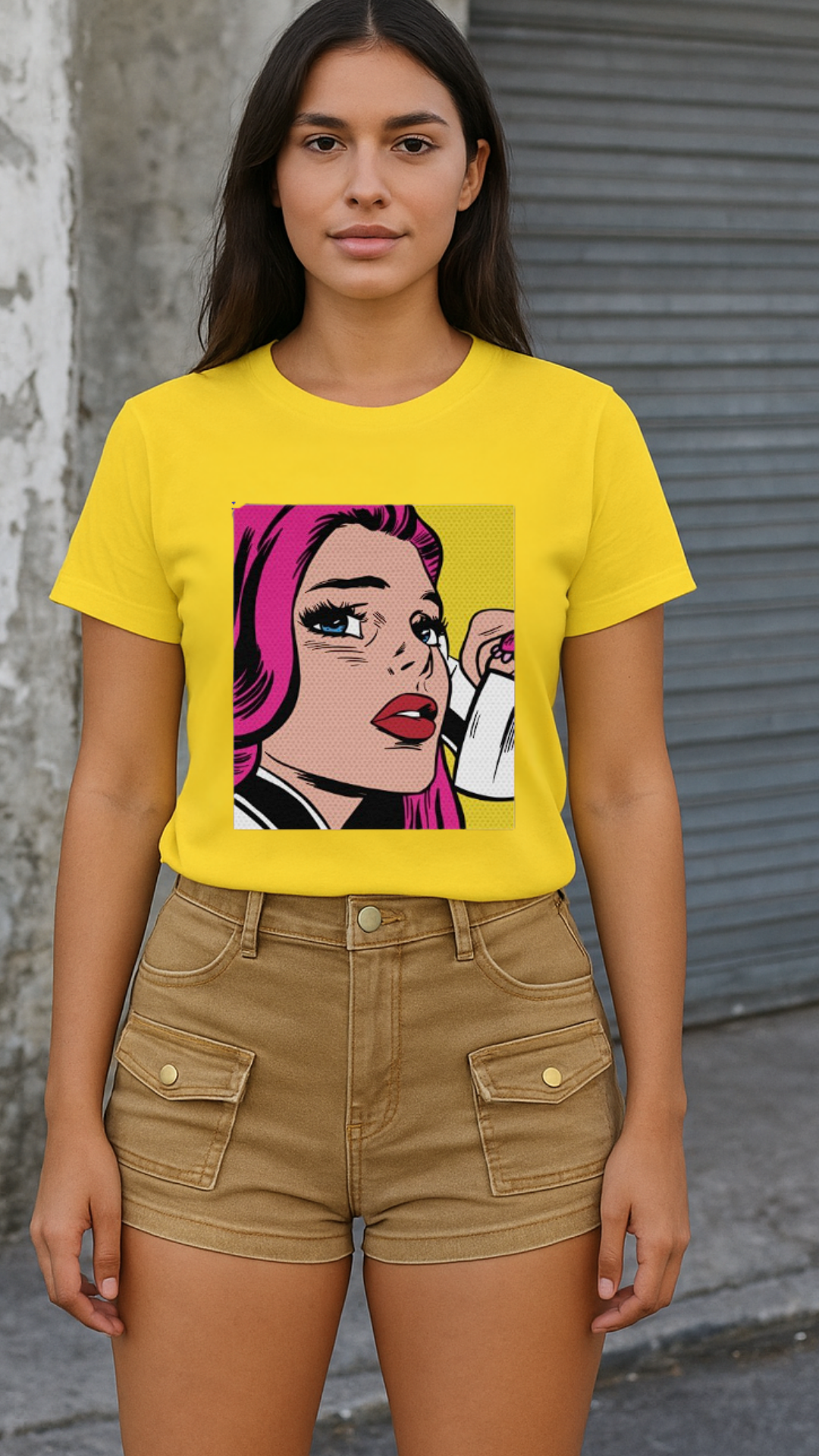 Women's Anime Lady Abstract Classic Fit T-shirt