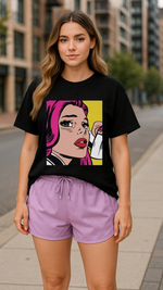 Women's Anime Lady Abstract Classic Fit T-shirt