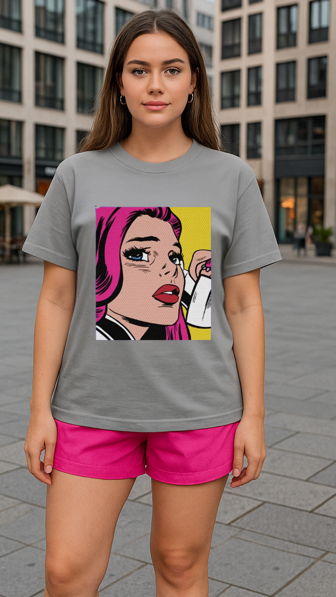Women's Anime Lady Abstract Classic Fit T-shirt