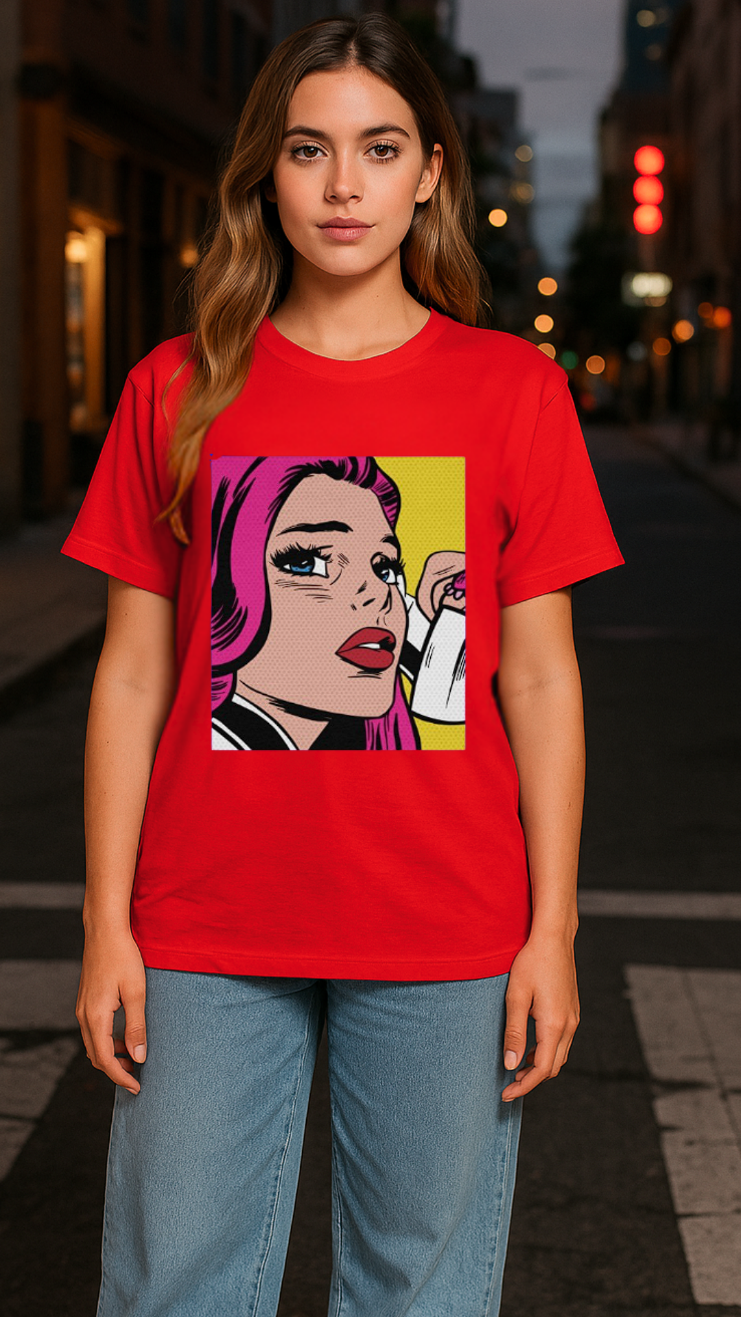 Women's Anime Lady Abstract Classic Fit T-shirt