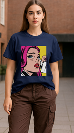 Women's Anime Lady Abstract Classic Fit T-shirt