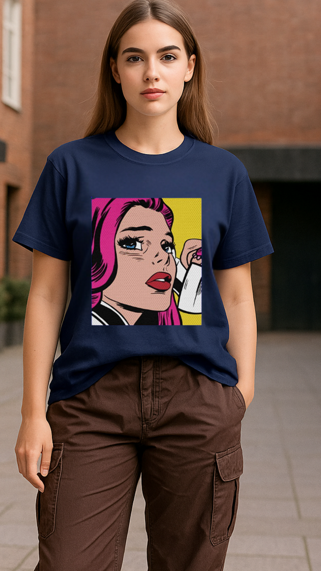 Women's Anime Lady Abstract Classic Fit T-shirt