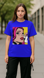 Women's Anime Lady Abstract Classic Fit T-shirt