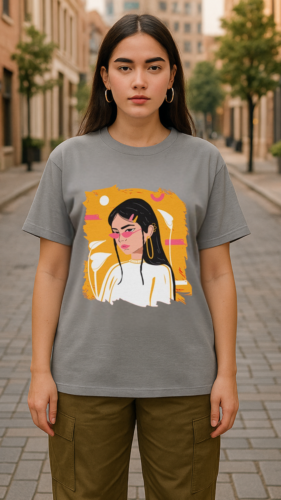 Women's Asian Lady Abstract Classic Fit T-shirt