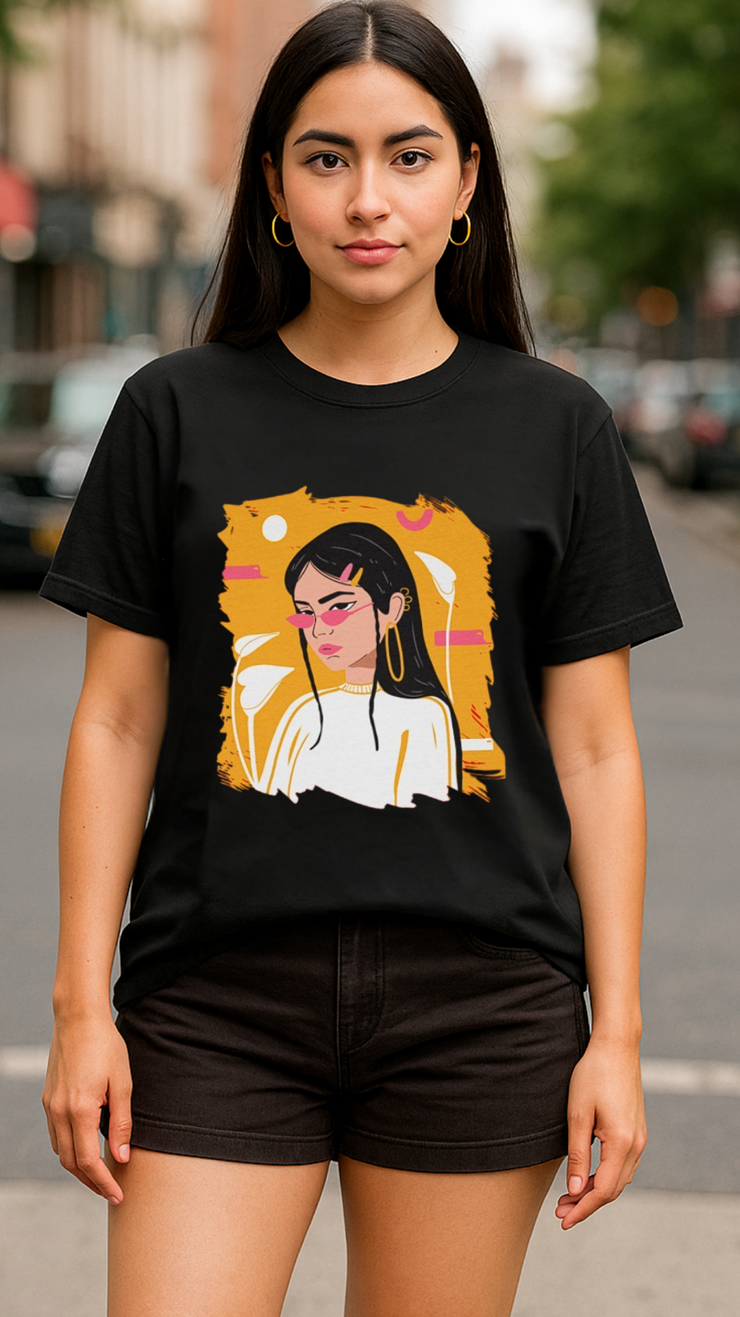 Women's Asian Lady Abstract Classic Fit T-shirt