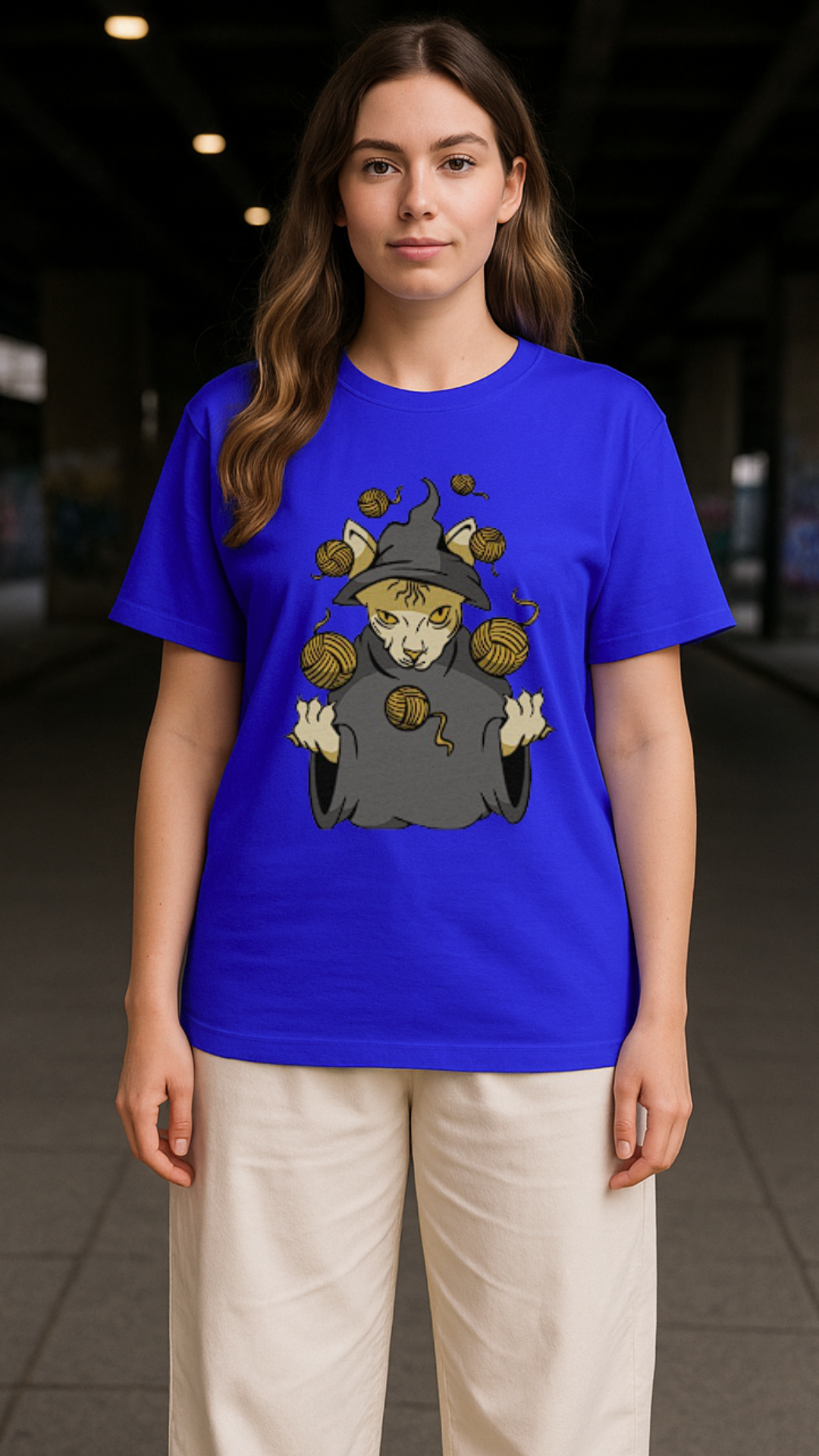 Women's Cat Wizard Acid & Punk Classic Fit T-shirt