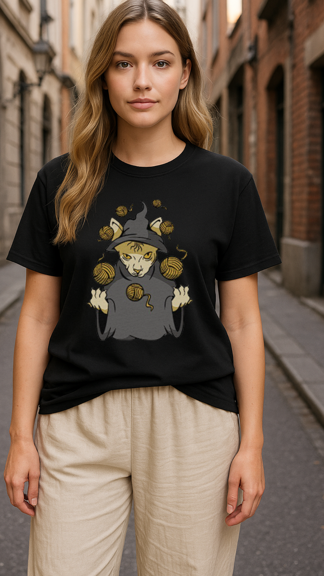 Women's Cat Wizard Acid & Punk Classic Fit T-shirt