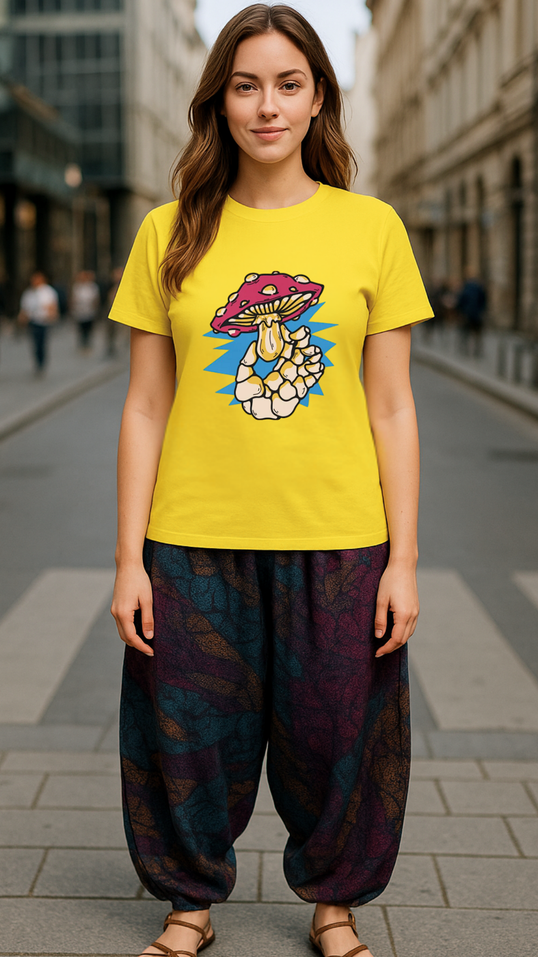 Women's Single Mushroom Acid & Punk Classic Fit T-shirt