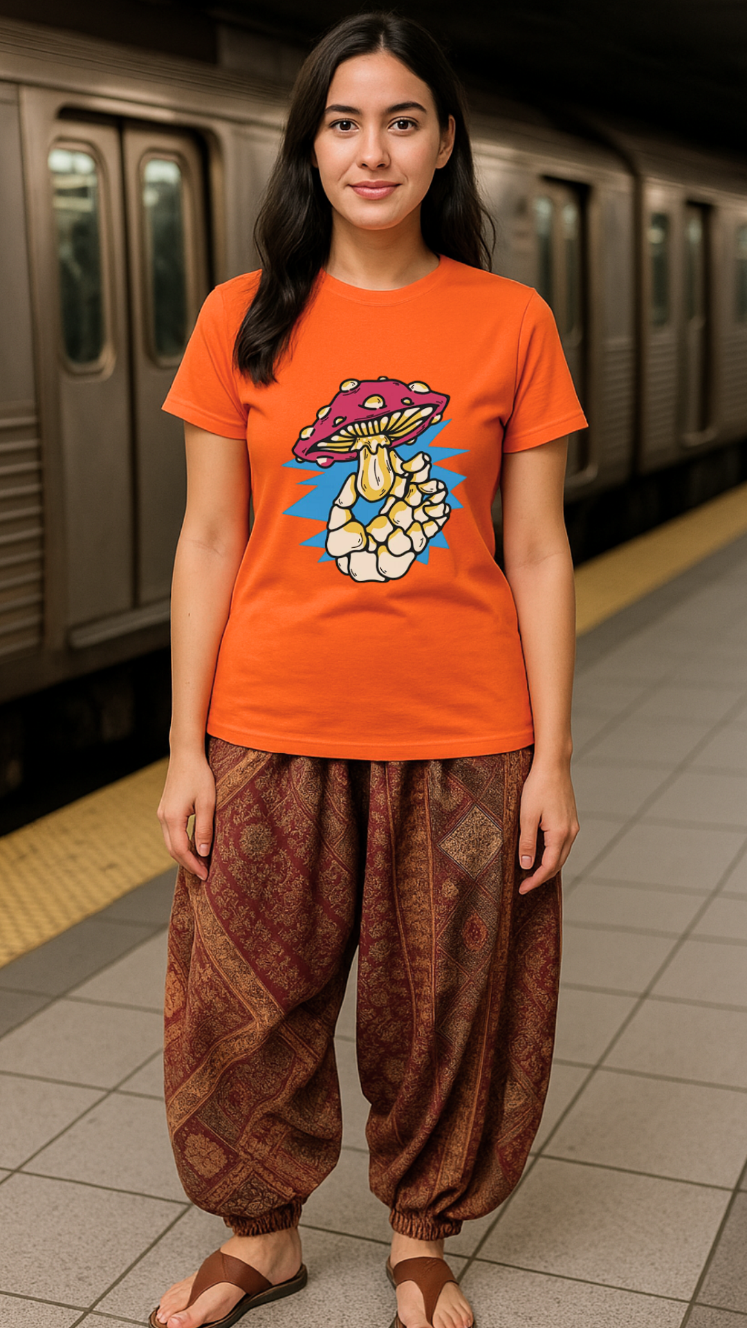 Women's Single Mushroom Acid & Punk Classic Fit T-shirt