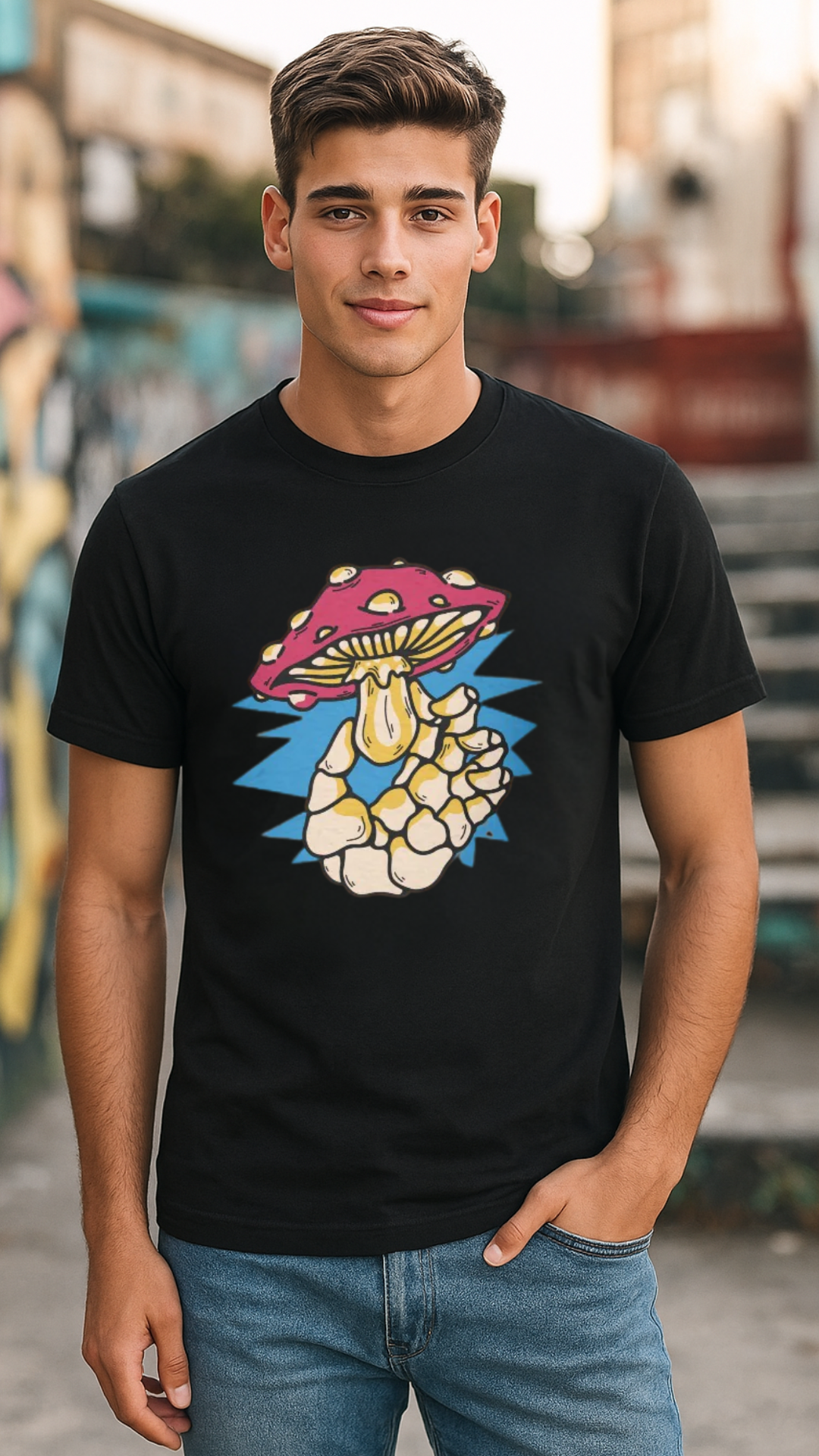 Men's Mushroom Streetwear Classic Fit T-shirt