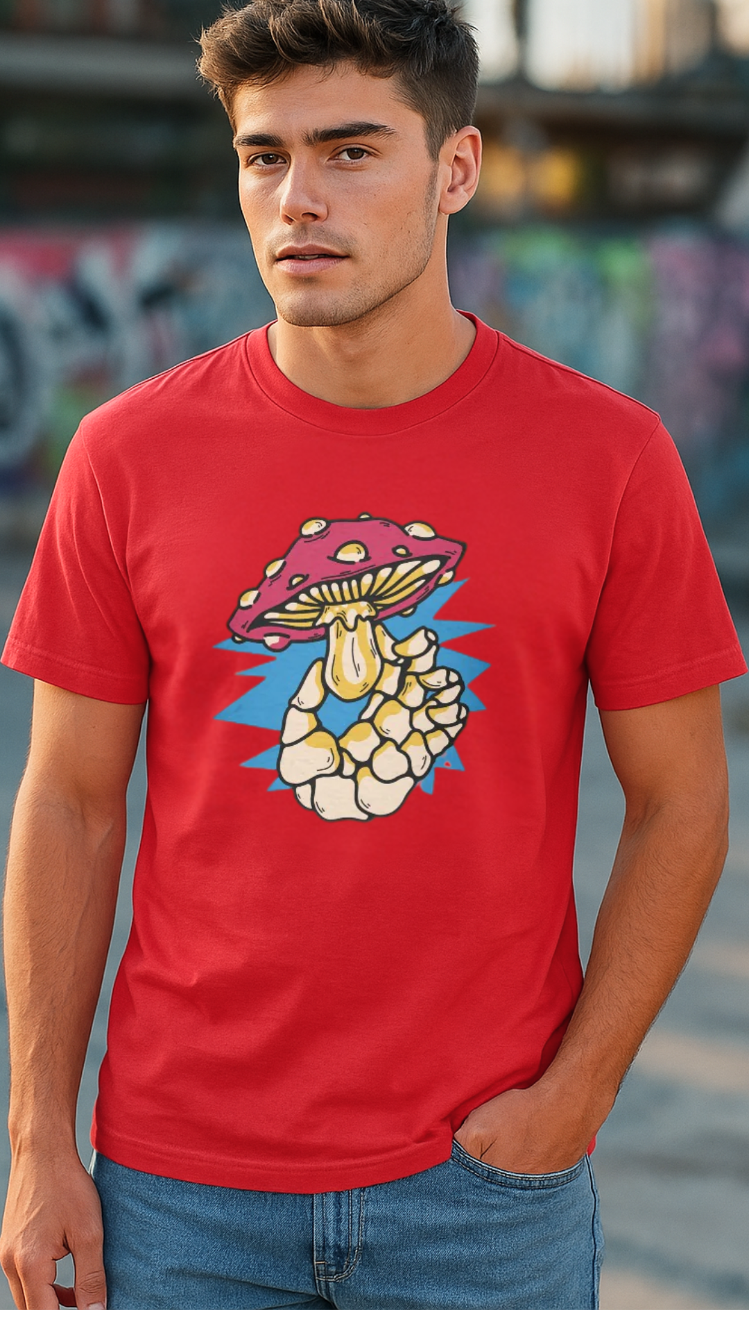 Men's Mushroom Streetwear Classic Fit T-shirt