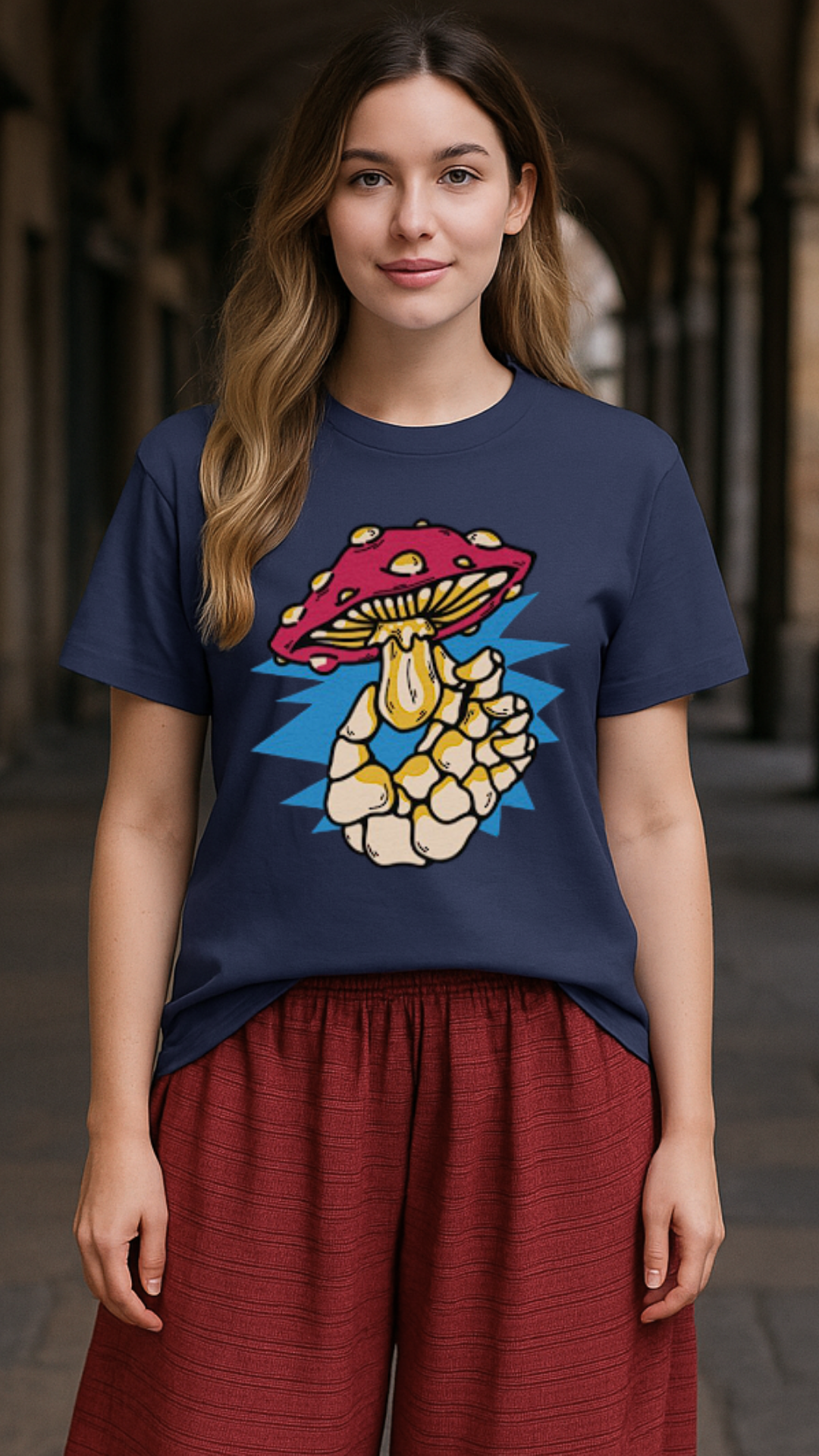 Women's Single Mushroom Acid & Punk Classic Fit T-shirt