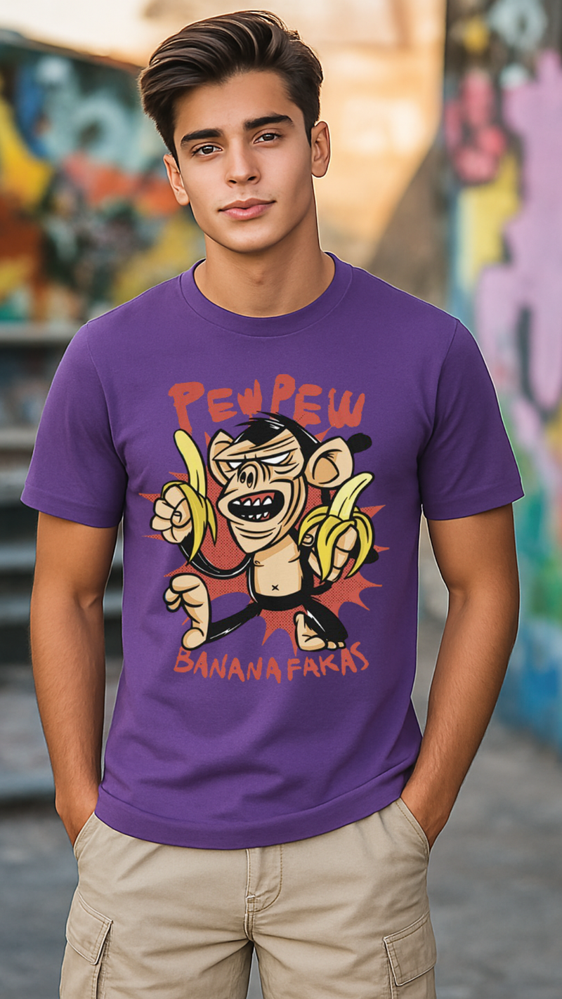 Men's Pew Pew Banana Streetwear Classic Fit T-shirt