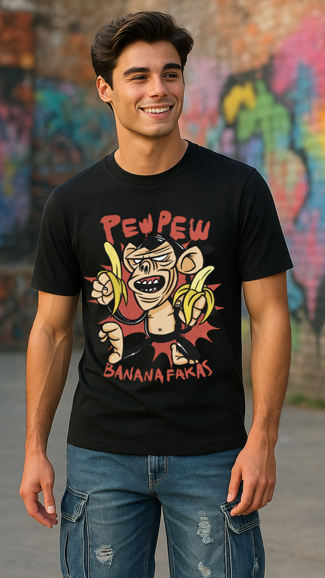 Men's Pew Pew Banana Streetwear Classic Fit T-shirt