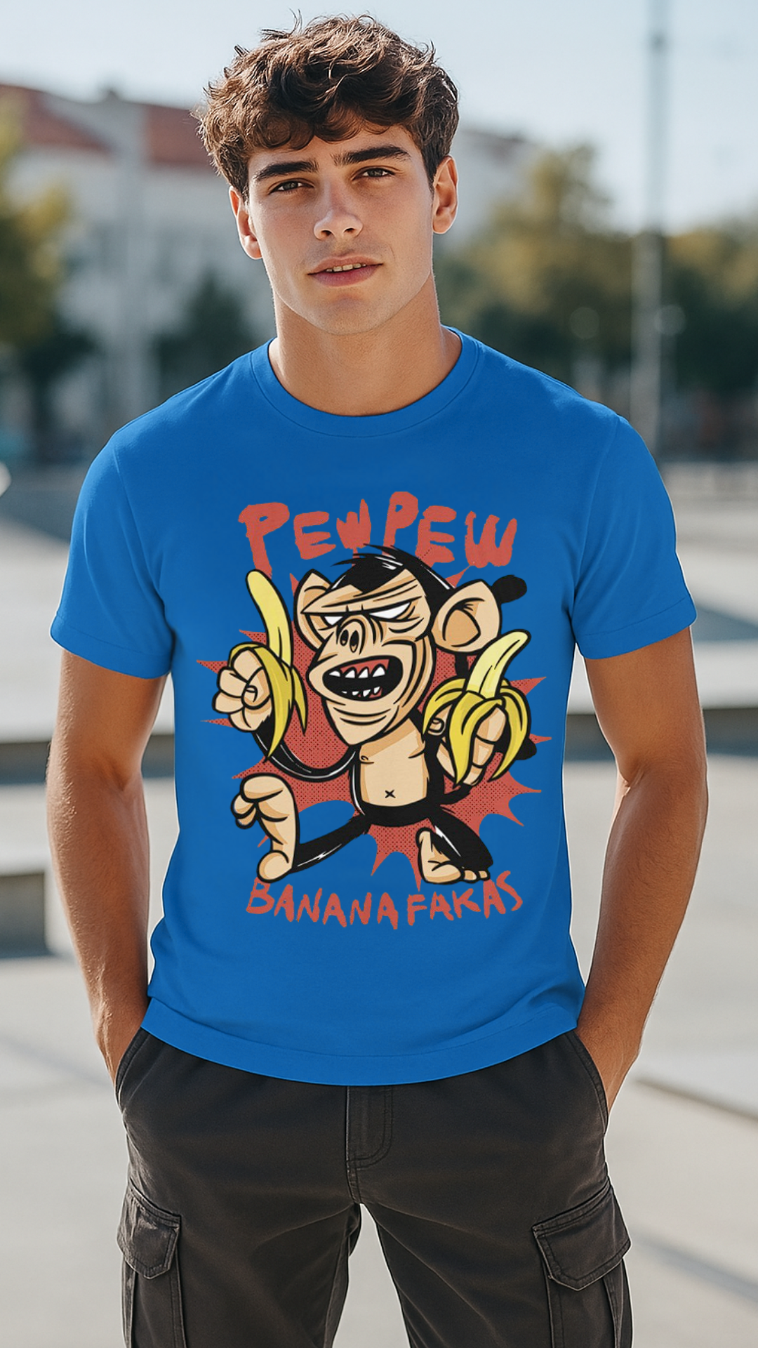 Men's Pew Pew Banana Streetwear Classic Fit T-shirt
