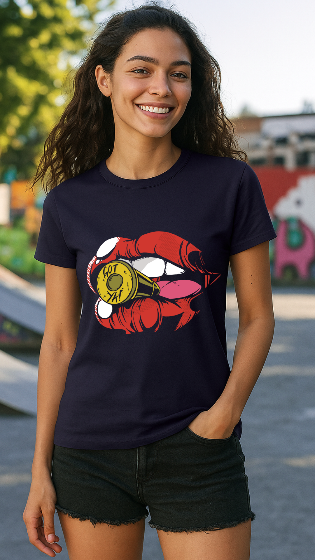 Women's Bullet Lips Streetwear Classic Fit T-shirt
