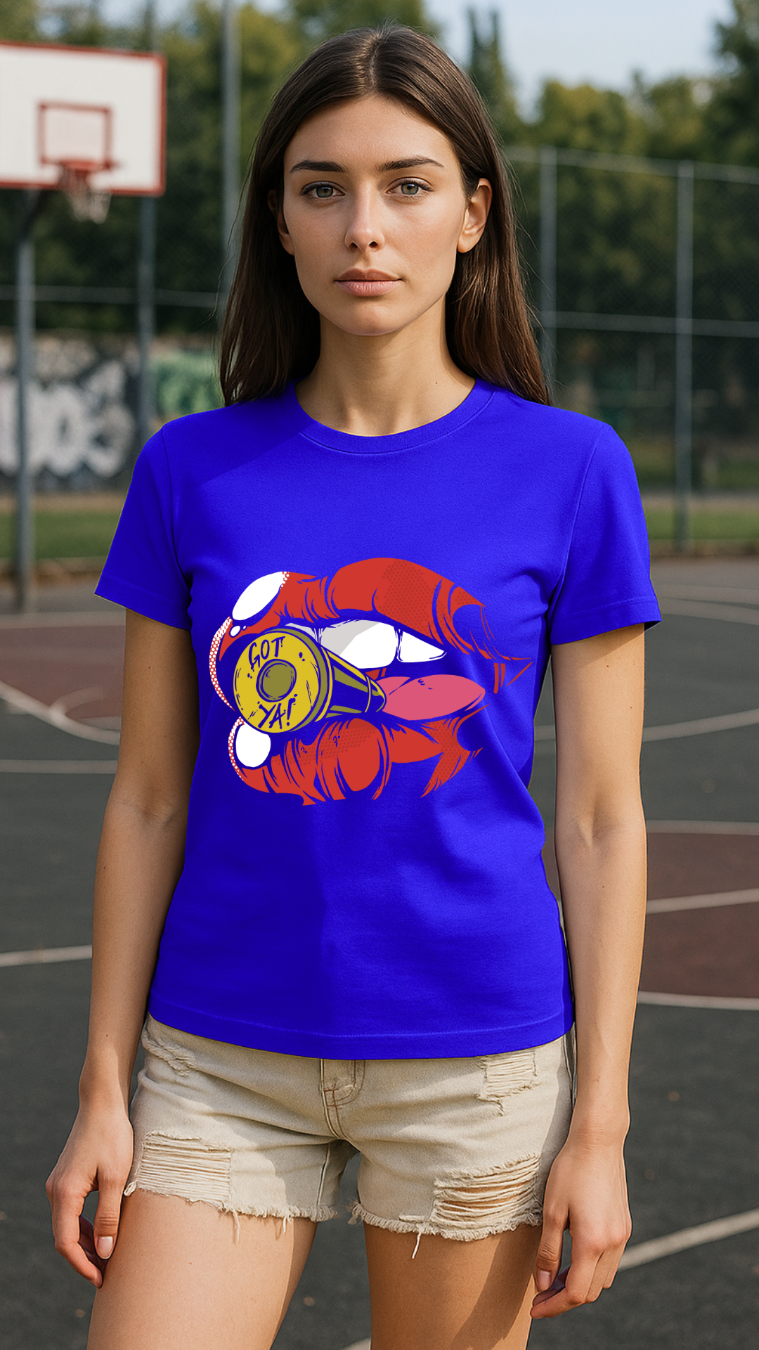 Women's Bullet Lips Streetwear Classic Fit T-shirt