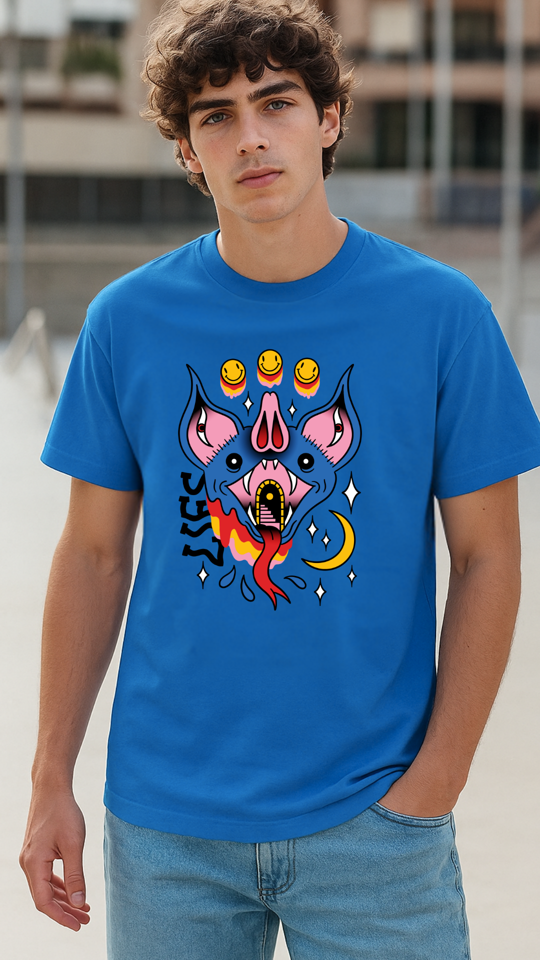 Men's Bat Gate Streetwear Classic Fit T-shirt
