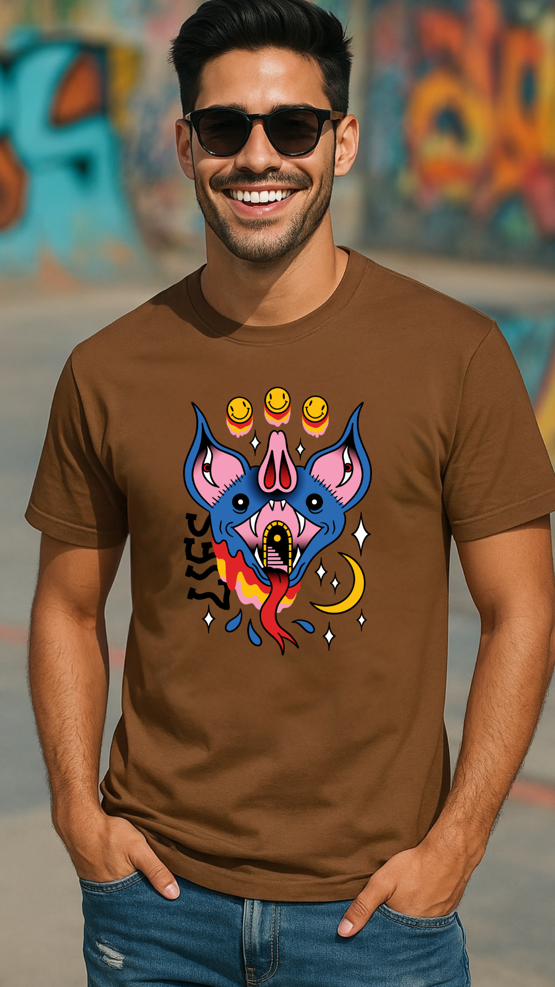 Men's Bat Gate Streetwear Classic Fit T-shirt