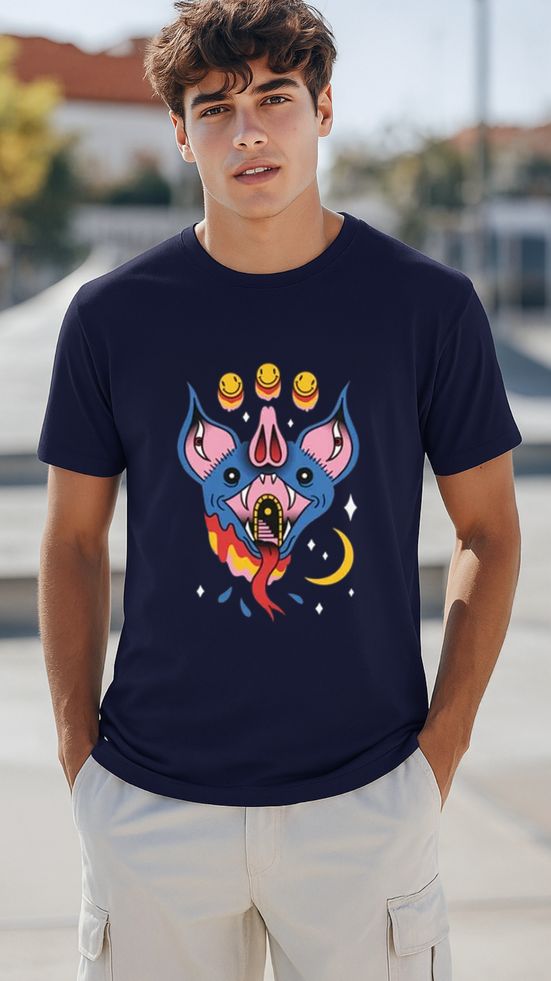 Men's Bat Gate Streetwear Classic Fit T-shirt