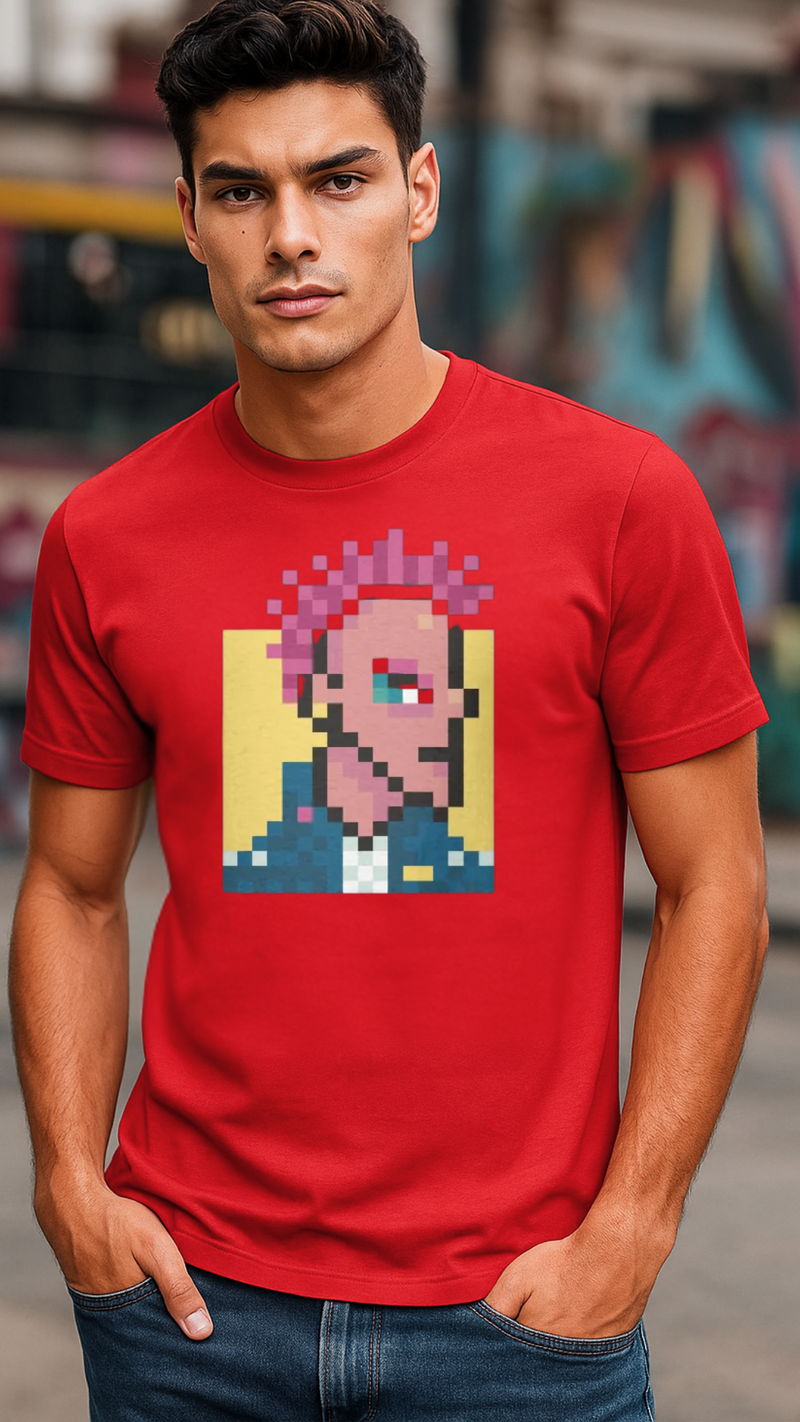 Men's Pixel Rockstar Streetwear Classic Fit T-shirt